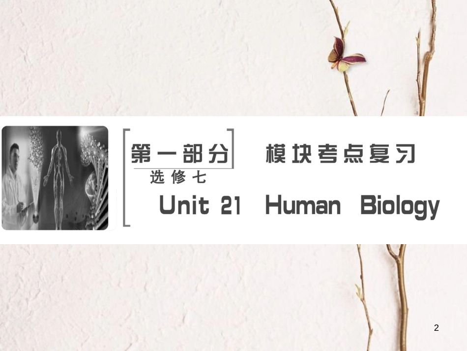高考英语大一轮复习 第1部分 模块考点复习 Unit 21 Human Biology课件 北师大版选修7_第2页