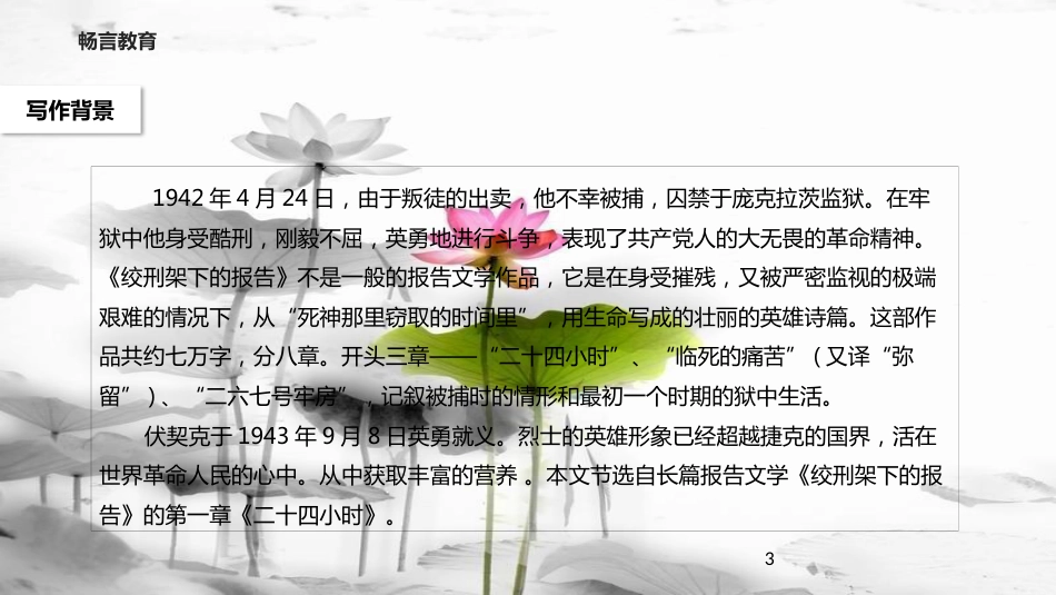 八年级语文下册 第三单元 6《绞刑架下的报告(节选)》教学课件 北师大版(1)_第3页