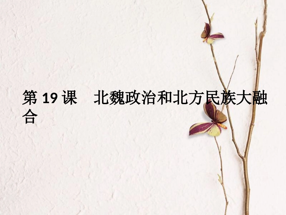 广东省河源市江东新区七年级历史上册 第4单元 三国两晋南北朝时期 政权分立与民族融合 第19课 北魏政治和北方民族大交融课件 新人教版(1)_第1页