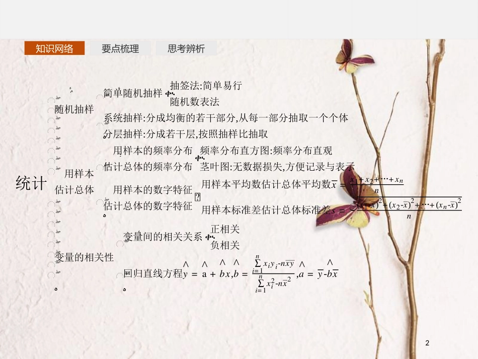 高中数学 第二章 统计模块复习课课件 新人教B版必修3(1)_第2页
