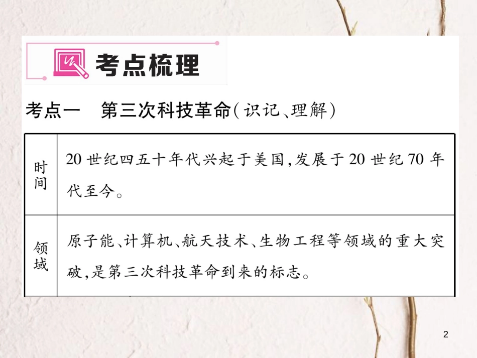 九年级历史下册 第八单元 现代科学技术和文化重难点突破作业课件 新人教版(1)_第2页