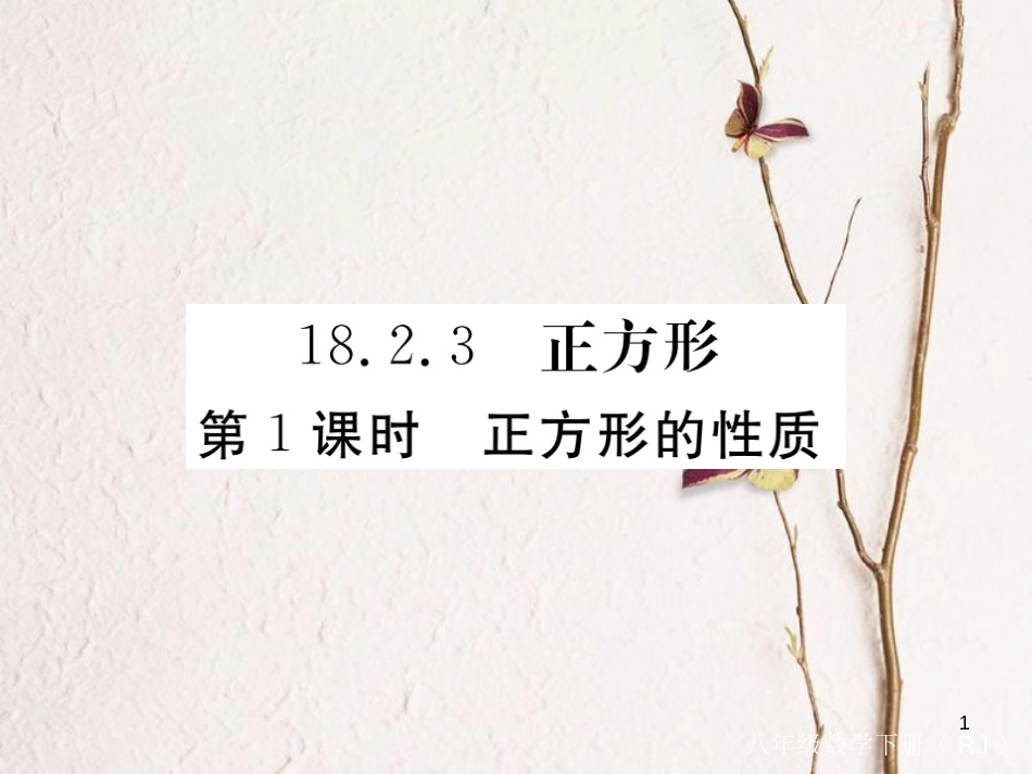 安徽省八年级数学下册 第18章 平行四边形 18.2.3 正方形 第1课时 正方形的性质练习课件 （新版）新人教版(1)_第1页