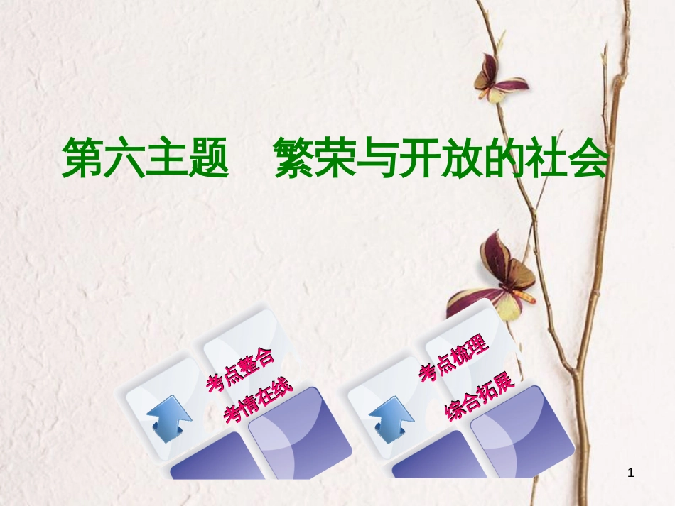 （重庆专版）中考历史复习 教材梳理 第一部分 中国古代史 第六主题 繁荣与开放的社会课件(1)_第1页