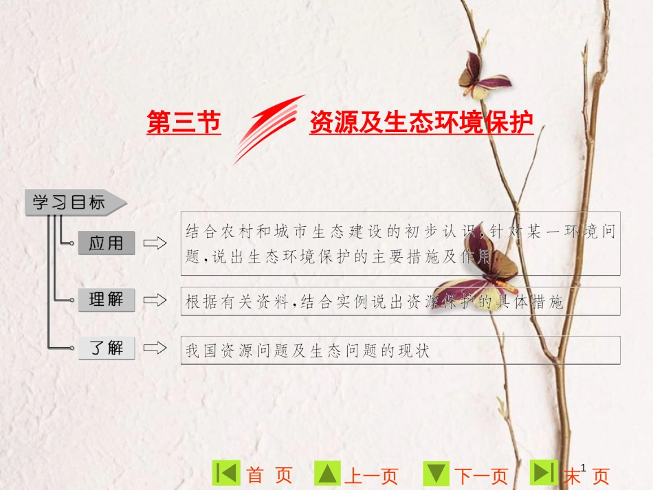 高中地理 第二单元 资源利用与生态保护 第三节 资源及生态环境保护课件 鲁教版选修6_第1页
