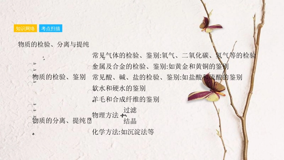 安徽省中考化学一轮复习 第一部分 考点知识梳理 模块五 科学探究 专题二 物质的检验、分离与提纯课件_第2页