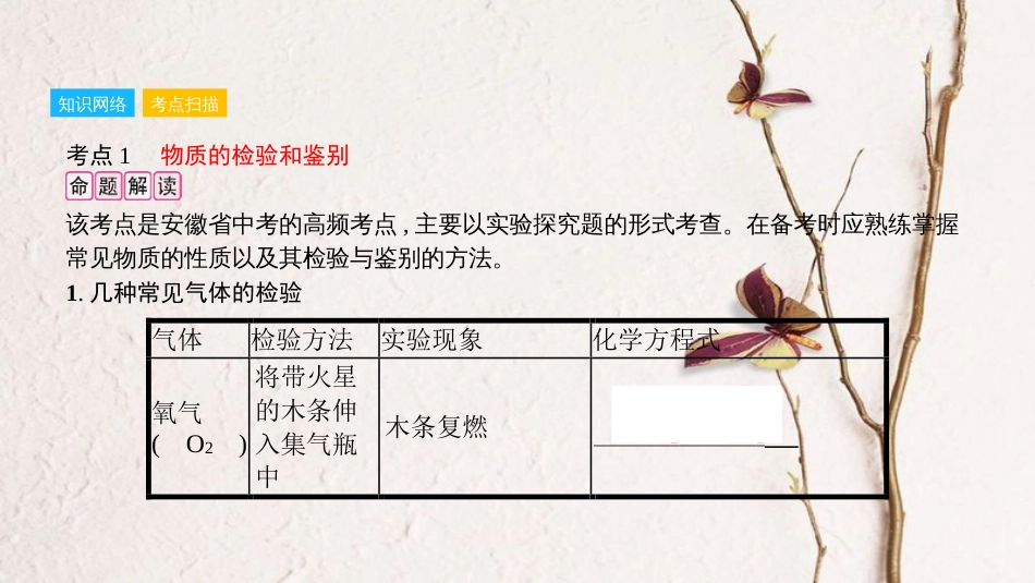 安徽省中考化学一轮复习 第一部分 考点知识梳理 模块五 科学探究 专题二 物质的检验、分离与提纯课件_第3页