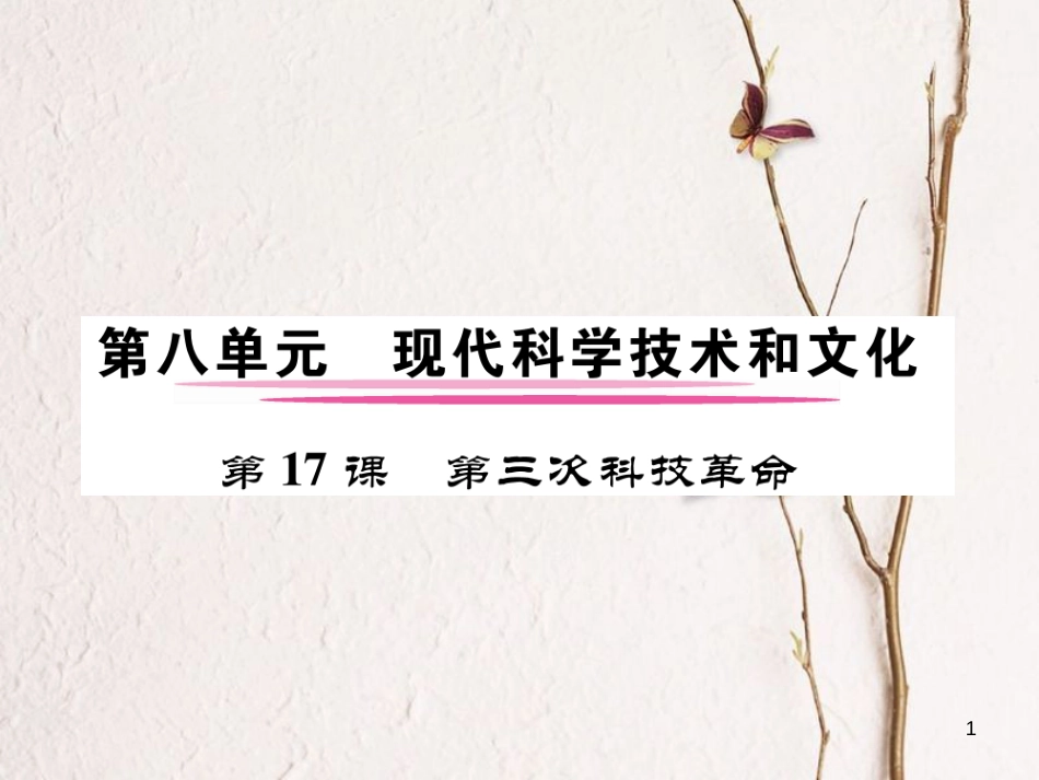 九年级历史下册 第八单元 现代科学技术和文化 第17课 第三次科技革命作业课件2 新人教版_第1页