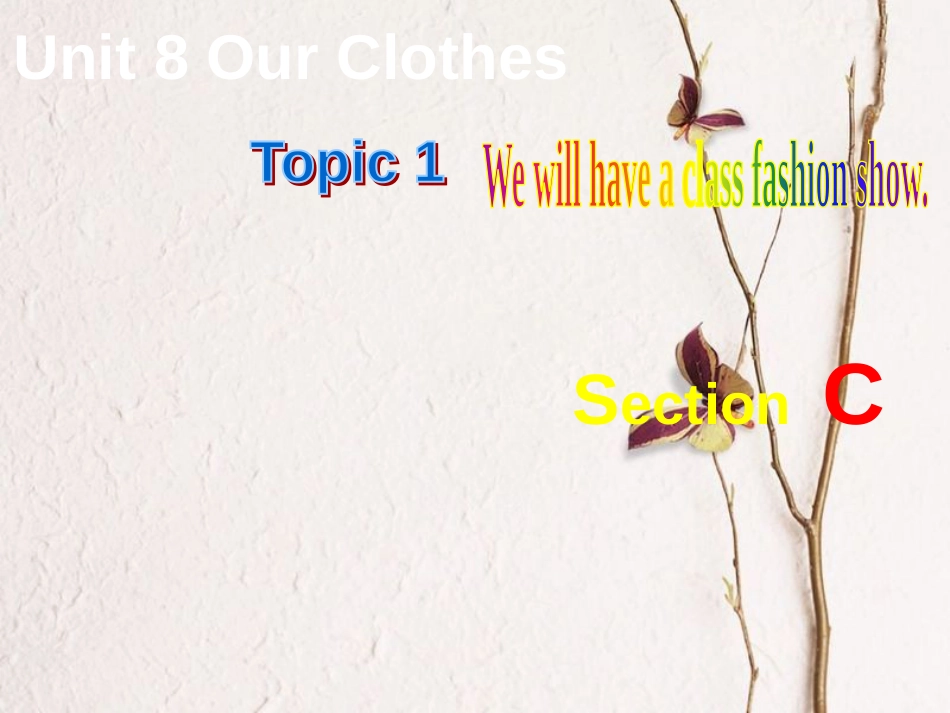 广东省清远市佛冈县龙山镇八年级英语下册 Unit 8 Our Clothes Topic 1 We will have a class fashion show Section C课件 （新版）仁爱版(1)_第1页