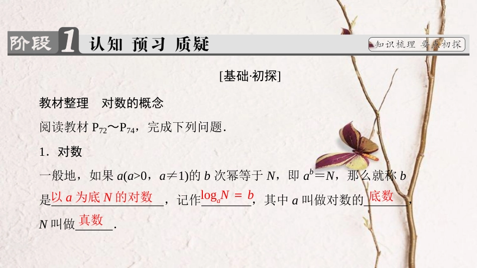 高中数学 第三章 指数函数、对数函数和幂函数 3.2.1 第1课时 对数的概念课件 苏教版必修1_第3页