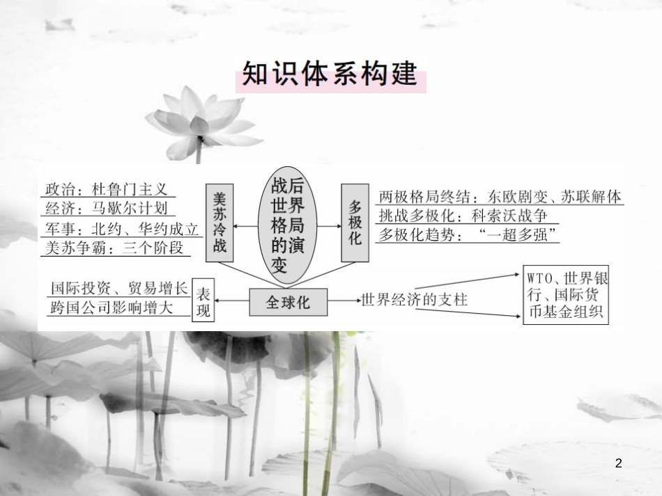 (全国版)九年级历史下册 第七单元 战后世界格局的演变小结练习课件 新人教版_第2页