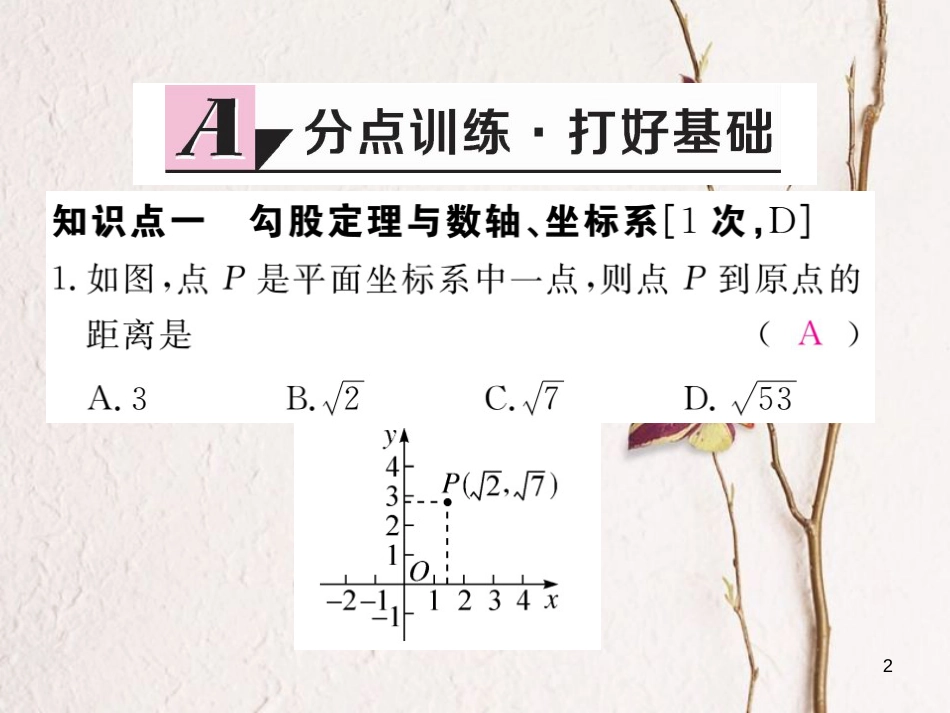 安徽省八年级数学下册 第17章 勾股定理 17.1 勾股定理 第3课时 利用勾股定理作图或计算练习课件 （新版）新人教版_第2页