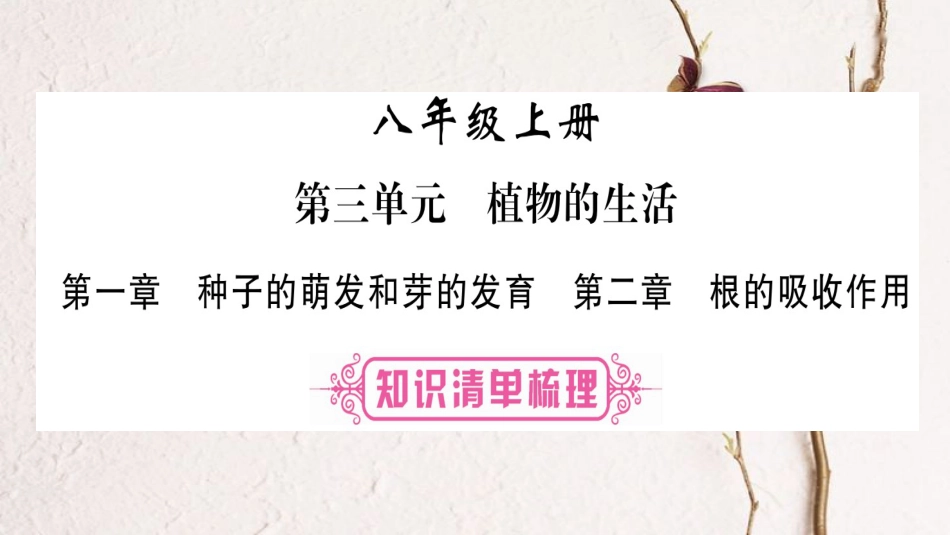 中考生物总复习 八上 第3单元 第1、2章教材考点梳理课件 冀教版(1)_第1页