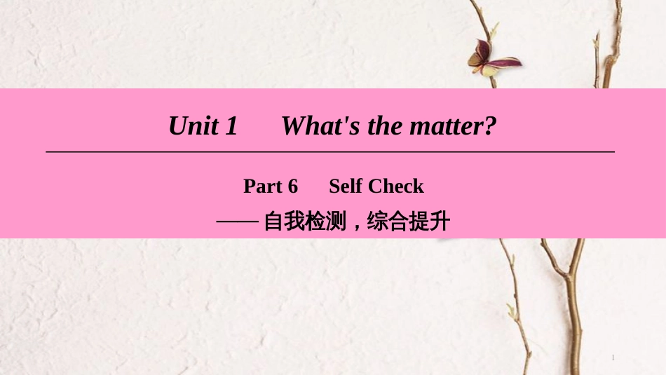 八年级英语下册 Unit 1 What’s the matter Part 6 Self Check课件 （新版）人教新目标版_第1页