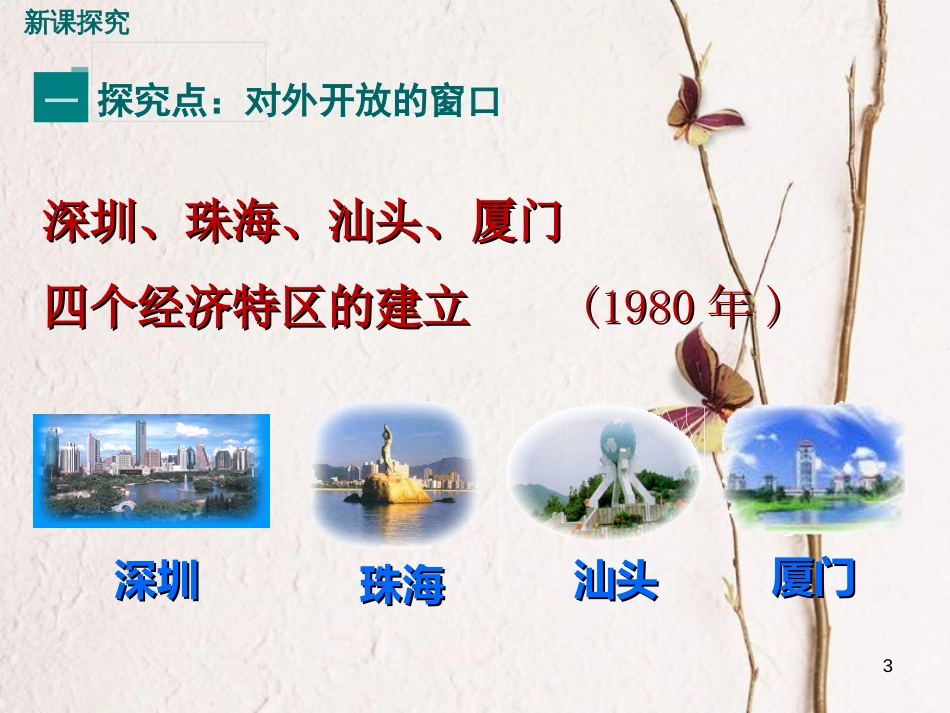 八年级历史下册 第四单元 建设中国特色社会主义道路的开拓 第14课 对外开放的新局面教学课件 岳麓版(1)_第3页