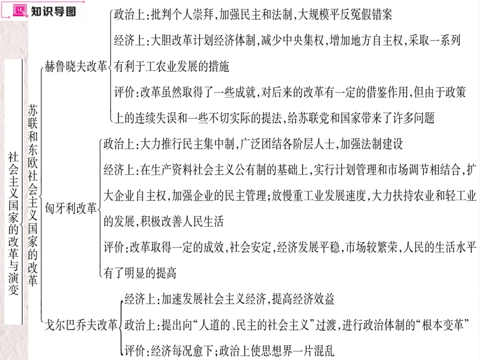 九年级历史下册 第五单元 社会主义国家的改革与演变小结作业课件 岳麓版_第2页