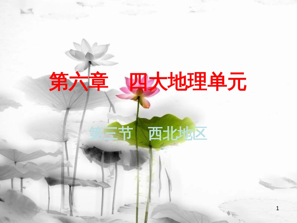 （广东专版）八年级地理下册 第六章 第三节 西北地区课件 （新版）粤教版_第1页