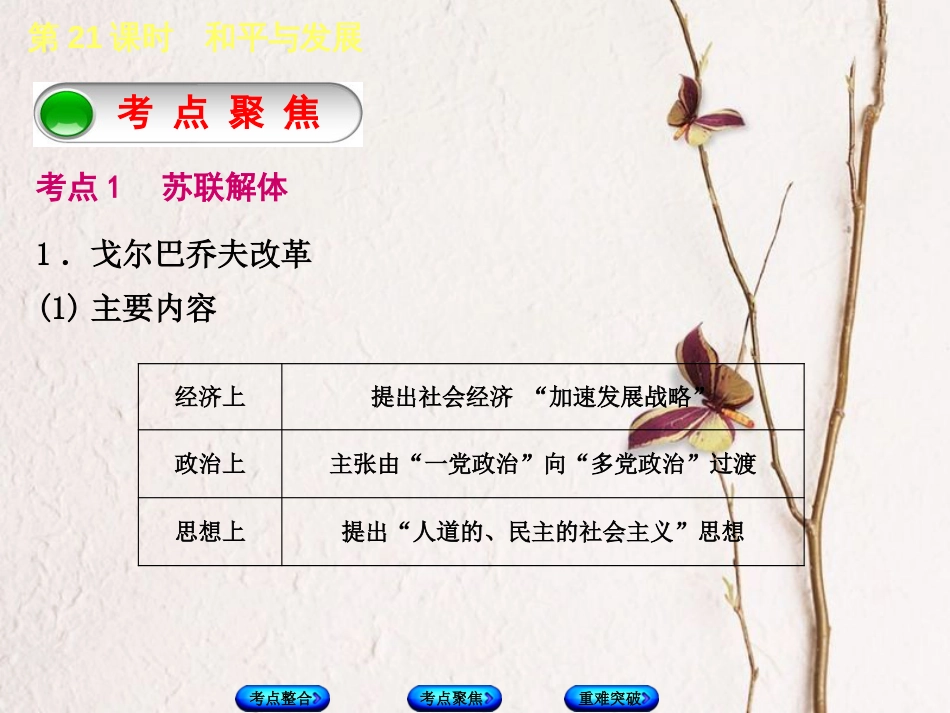 全国中考历史复习 第一部分 教材梳理篇 第五单元 世界现代史 第21课时 和平与发展课件 北师大版_第3页