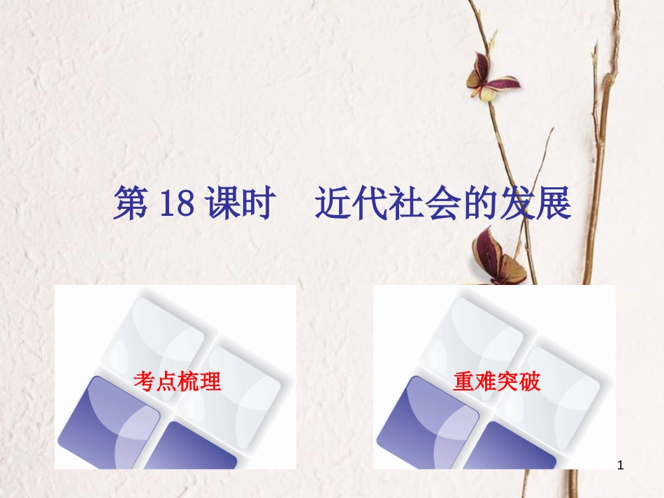 （北京专版）中考历史 第一篇 教材梳理复习 第四单元 世界古代史、近代史 第18课时 近代社会的发展课件_第1页