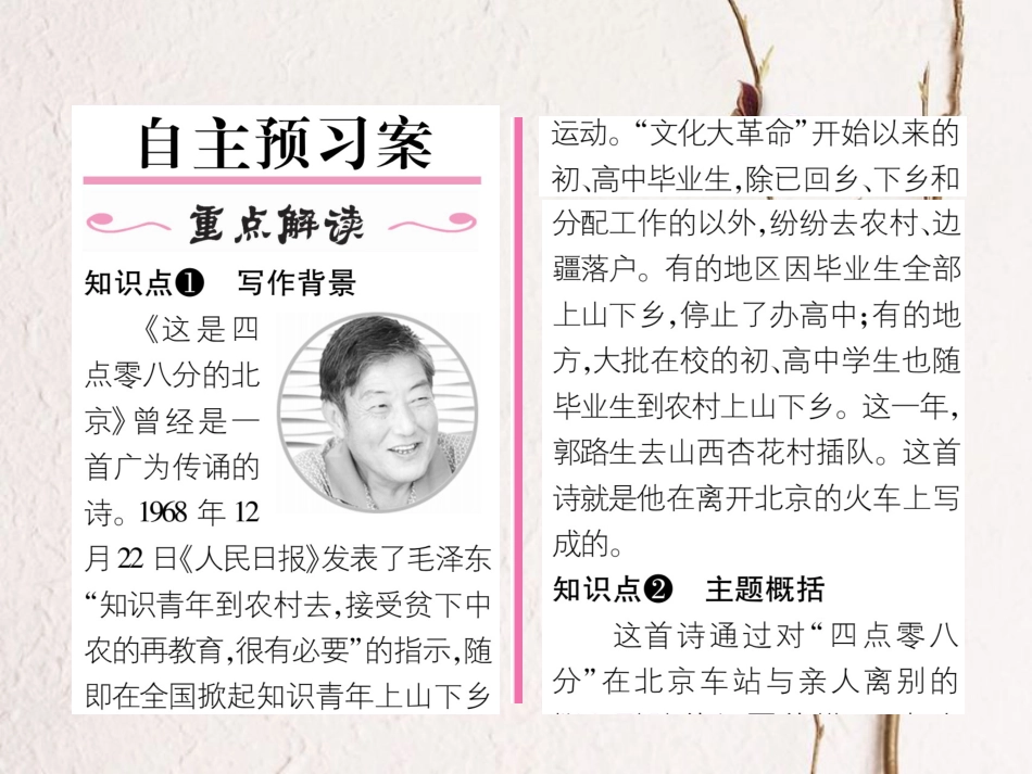 （遵义专版）九年级语文下册 第二单元 7 这是四点零八分的北京课件 语文版_第2页