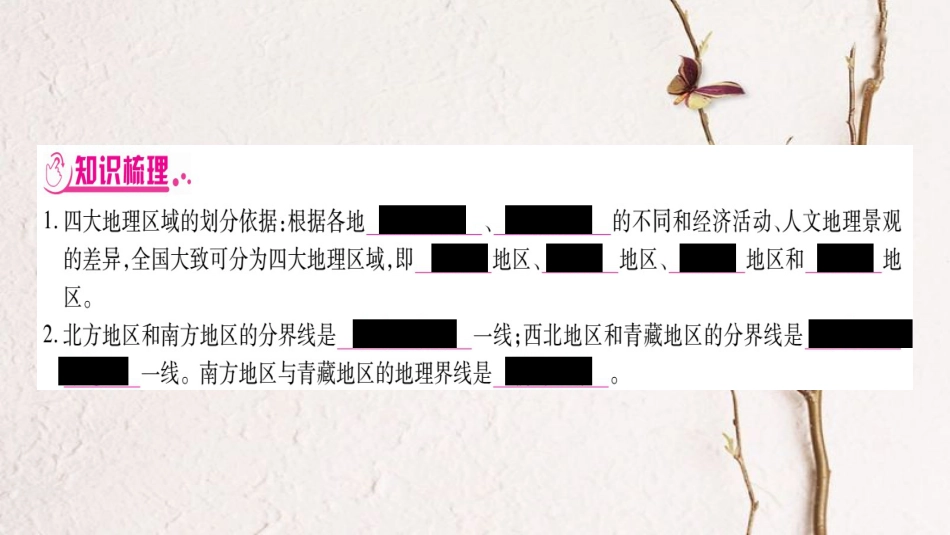 （广西贵港专用）中考地理总复习 考点梳理 八下 第5章中国四大地理区域划分课件 商务星球版(1)_第2页