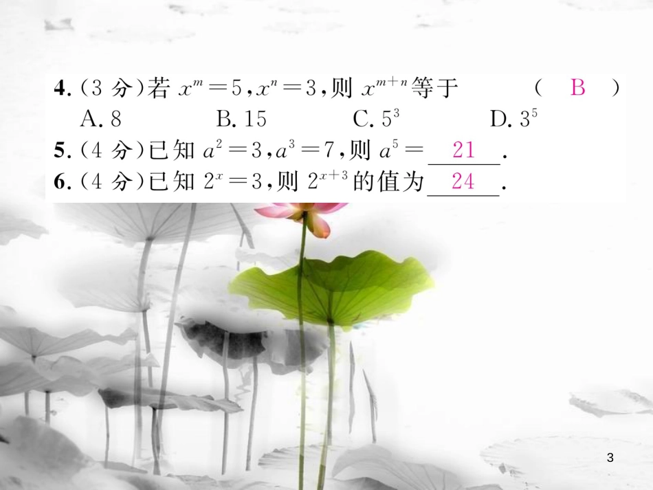 （毕节专版）七年级数学下册 双休作业（一）作业课件 （新版）北师大版_第3页