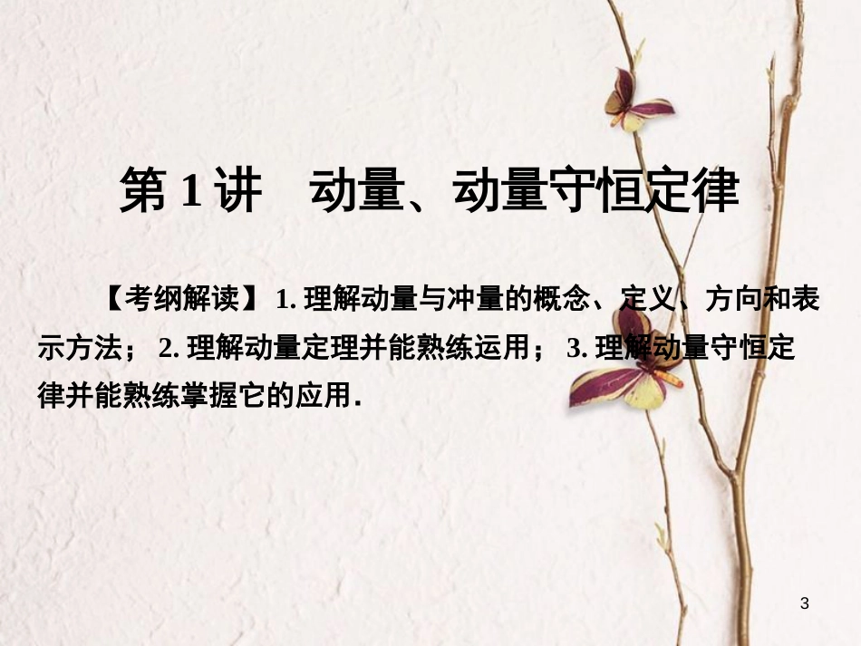 高考物理一轮总复习 专题6 动量 第1讲 动量、动量守恒定律课件(1)_第3页