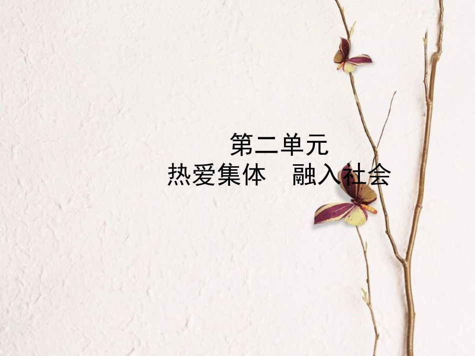 （烟台专版）中考政治复习 第一部分 八上 第二单元 热爱集体 融入社会课件_第1页