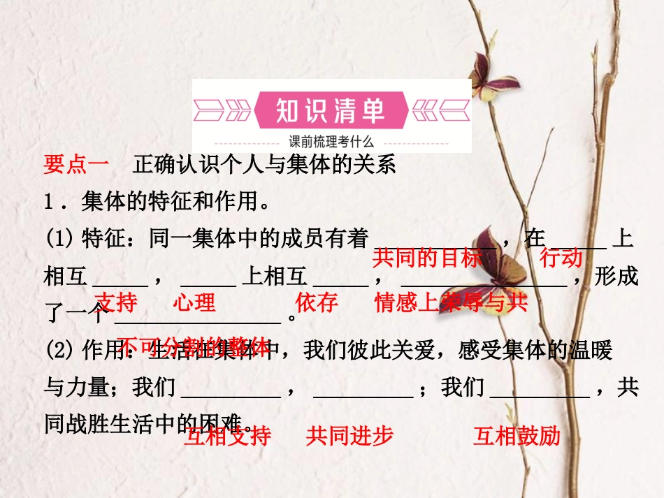 （烟台专版）中考政治复习 第一部分 八上 第二单元 热爱集体 融入社会课件_第2页