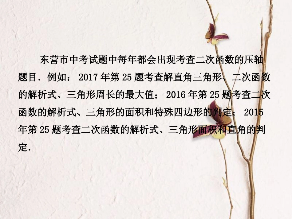 山东省东营市中考数学复习 专题六 二次函数压轴题课件(1)_第3页