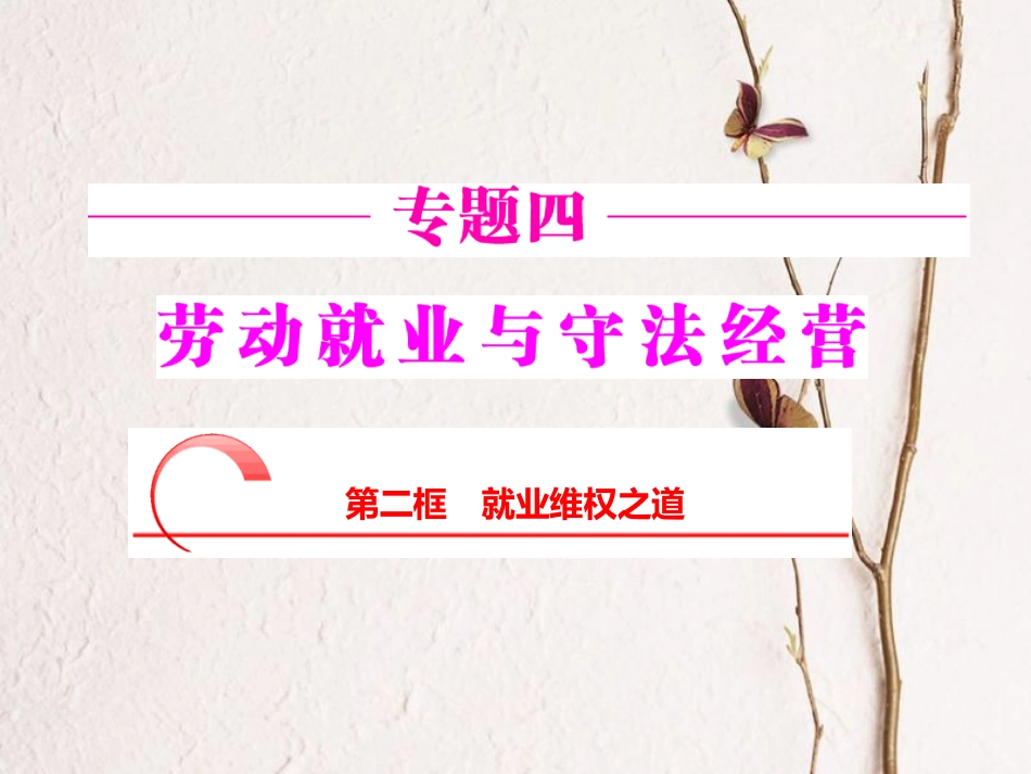 高中政治 专题四 劳动就业与守法经营 第二框 就业维权之道课件 新人教版选修5_第2页