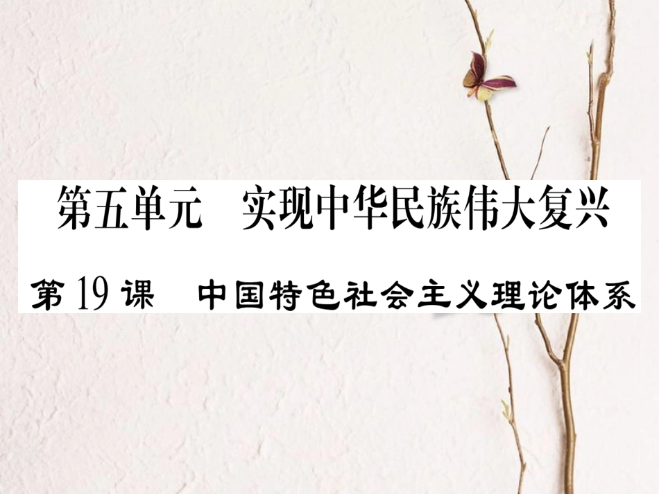 春八年级历史下册 第5单元 实现中华民族伟大复兴 第19课 中国特色社会主义理论体系习题课件 岳麓版(1)_第1页