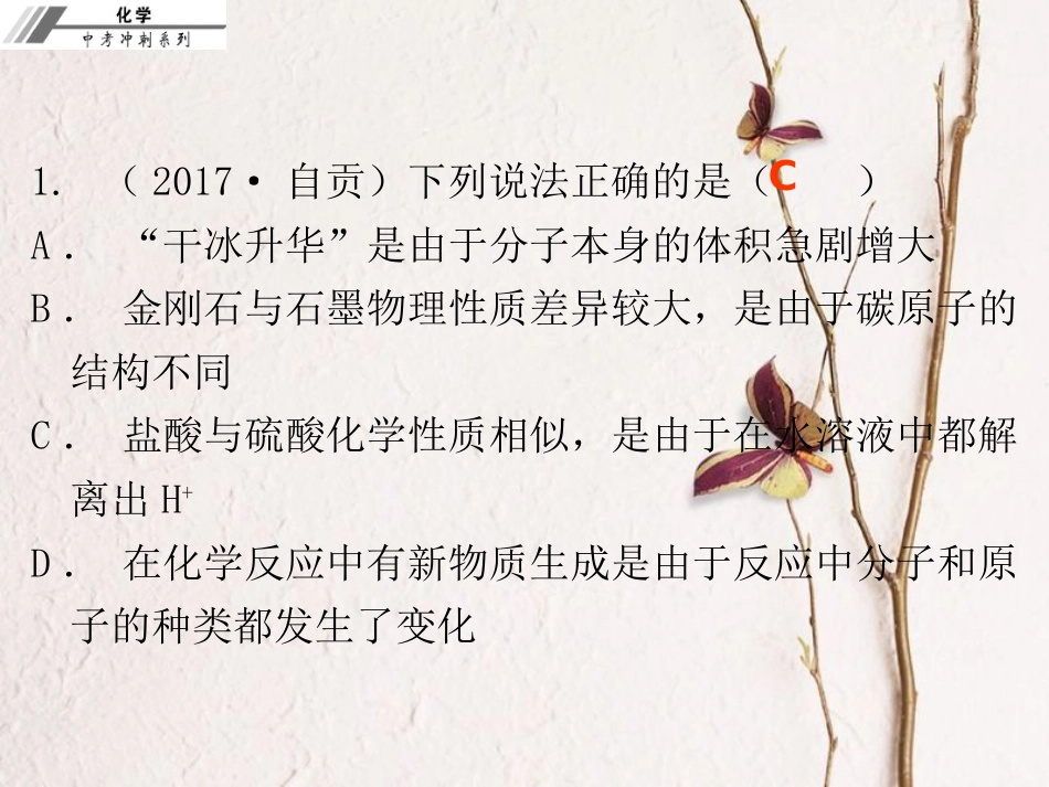 中考化学冲刺 第16讲 常见的酸习题课件(1)_第2页