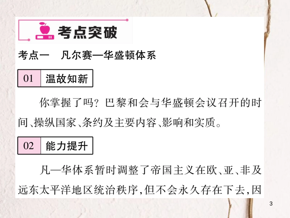 九年级历史下册 第二单元 凡尔赛—华盛顿体系下的东西方世界小结作业课件 岳麓版_第3页