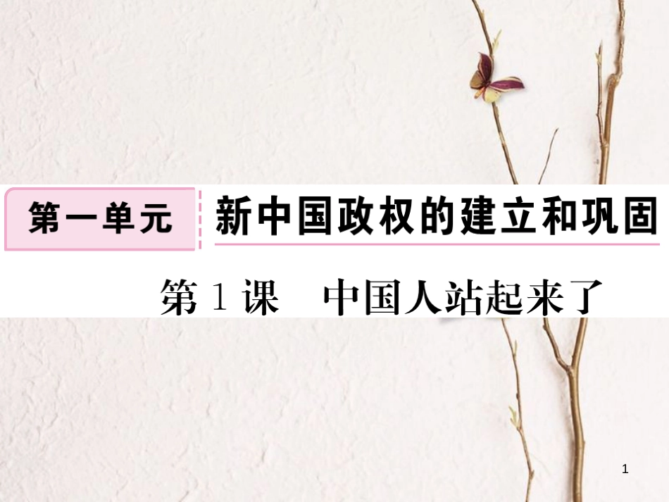 八年级历史下册 第一单元 新中国政权的建立和巩固 第1课 中国人民站起来了课件 川教版(1)_第1页
