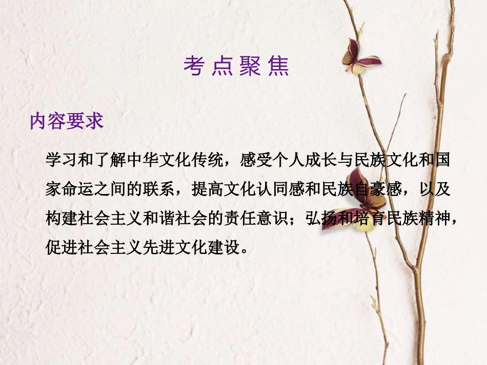 中考政治总复习 第三单元 国情与责任 考点34 先进文化与民族精神课件_第2页