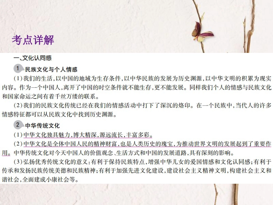 中考政治总复习 第三单元 国情与责任 考点34 先进文化与民族精神课件_第3页