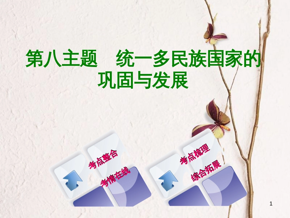 （重庆专版）中考历史复习 教材梳理 第一部分 中国古代史 第八主题 统一多民族国家的巩固与发展课件_第1页