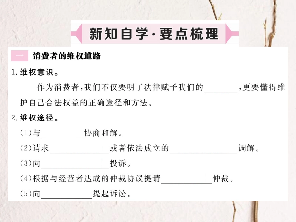 八年级道德与法治上册 第三单元 法律在我心中 第十课 维护消费者权利 第2框《维护我们的合法权益》习题课件 人民版(1)_第2页