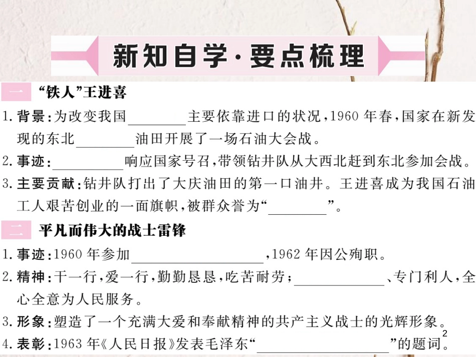 八年级历史下册 第二单元 社会主义建设道路的探索 第5课 艰苦创业的民族脊梁作业课件 川教版_第2页