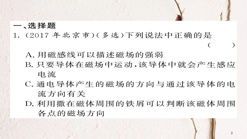 九年级物理全册 期末复习二 电与磁课件 （新版）新人教版_第2页