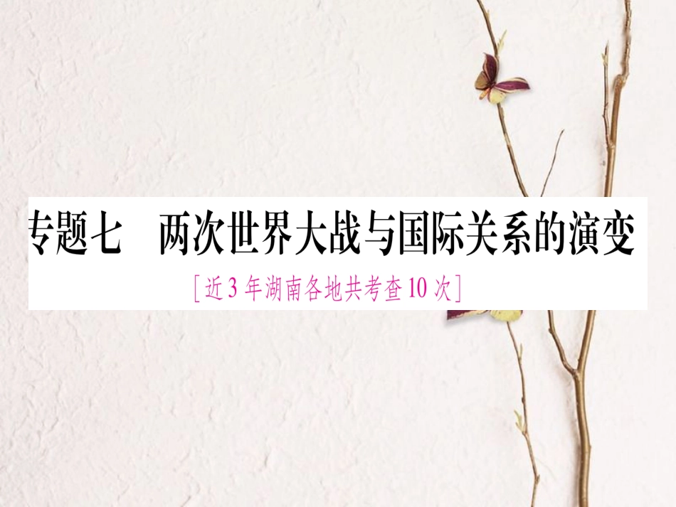 湖南省中考历史复习 第二篇 知能综合提升 专题7 两次世界大战与国际关系的演变课件(1)_第1页
