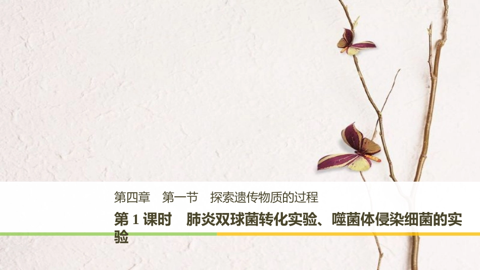 版高中生物 第四章 遗传的分子基础 第一节 探索遗传物质的过程 第1课时课件 苏教版必修2_第1页