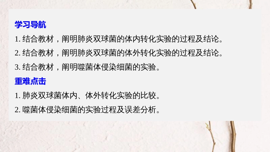 版高中生物 第四章 遗传的分子基础 第一节 探索遗传物质的过程 第1课时课件 苏教版必修2_第2页