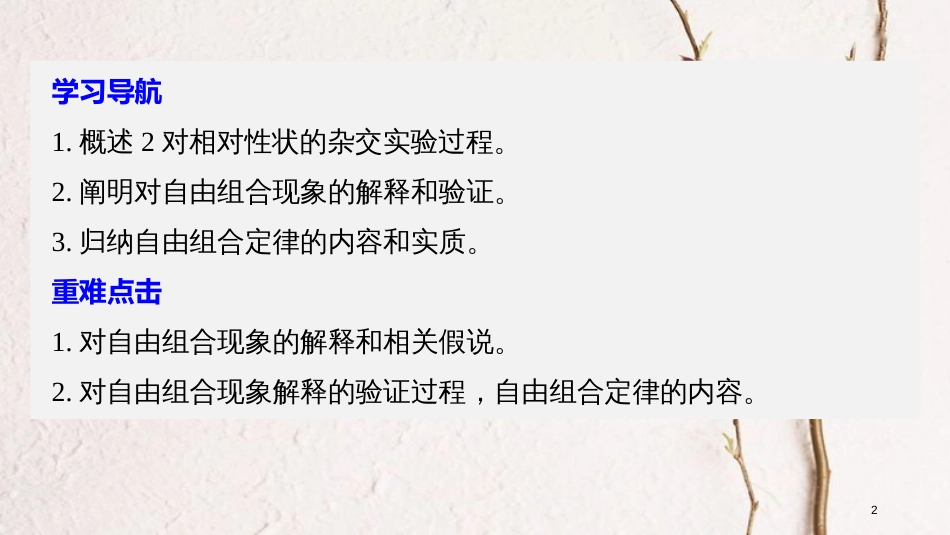 高中生物 第三章 遗传和染色体 第二节 基因的自由组合定律 第1课时课件 苏教版必修2_第2页