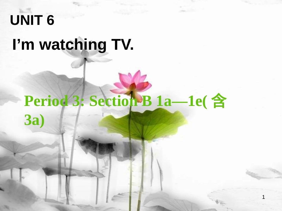 七年级英语下册 Unit 6 I’m watching TV Period 3教学课件 （新版）人教新目标版_第1页