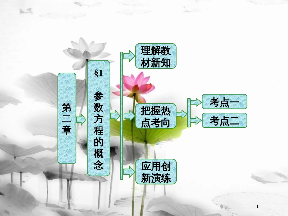 高中数学 第二章 参数方程 1 参数方程的概念课件 北师大版选修4-4(1)_第1页