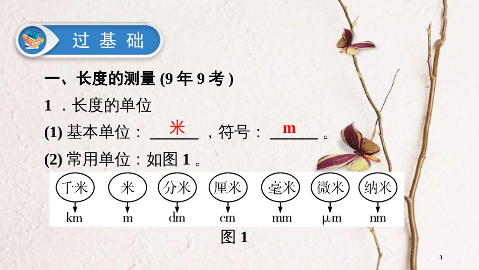 中考物理总复习 第二板块 物质、运动和相互作用 第7课时 长度与时间的测量 机械运动课件_第3页