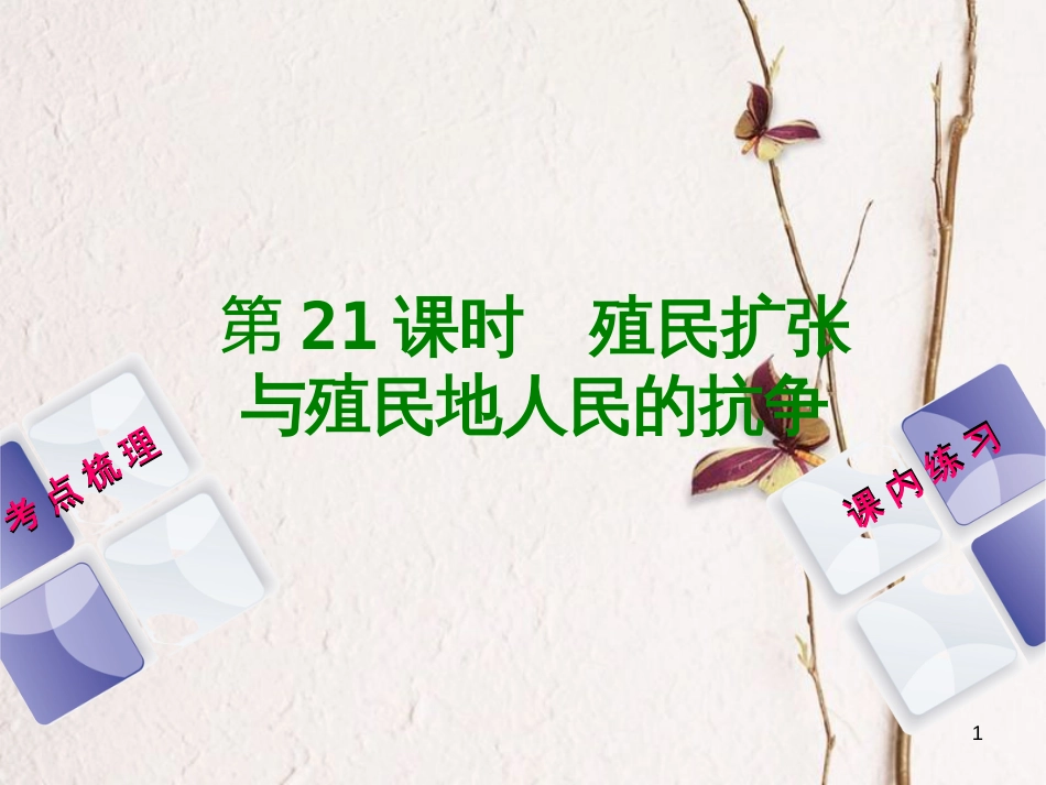 （江西专版）中考历史复习 第1部分 教材梳理篇 第五单元 世界近代史 第21课时 殖民扩张与殖民地人民的抗争课件_第1页