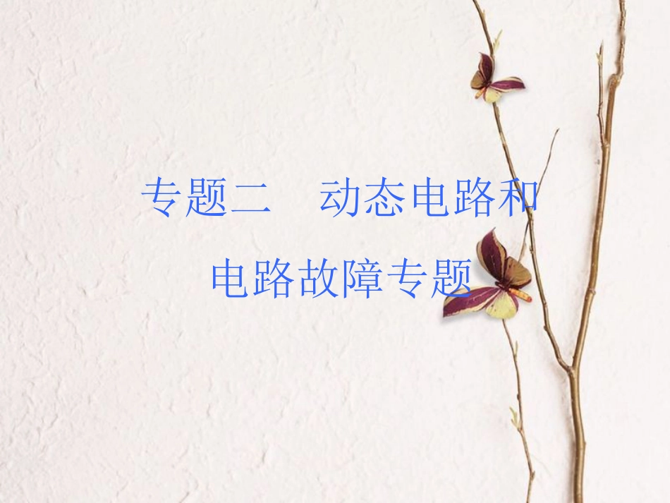 安徽省中考物理 题型训练（二）动态电路和电路故障专题复习课件_第1页