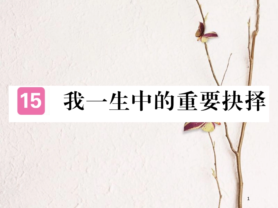 八年级语文下册 第四单元 15我一生中的重要抉择课件 新人教版(1)_第1页